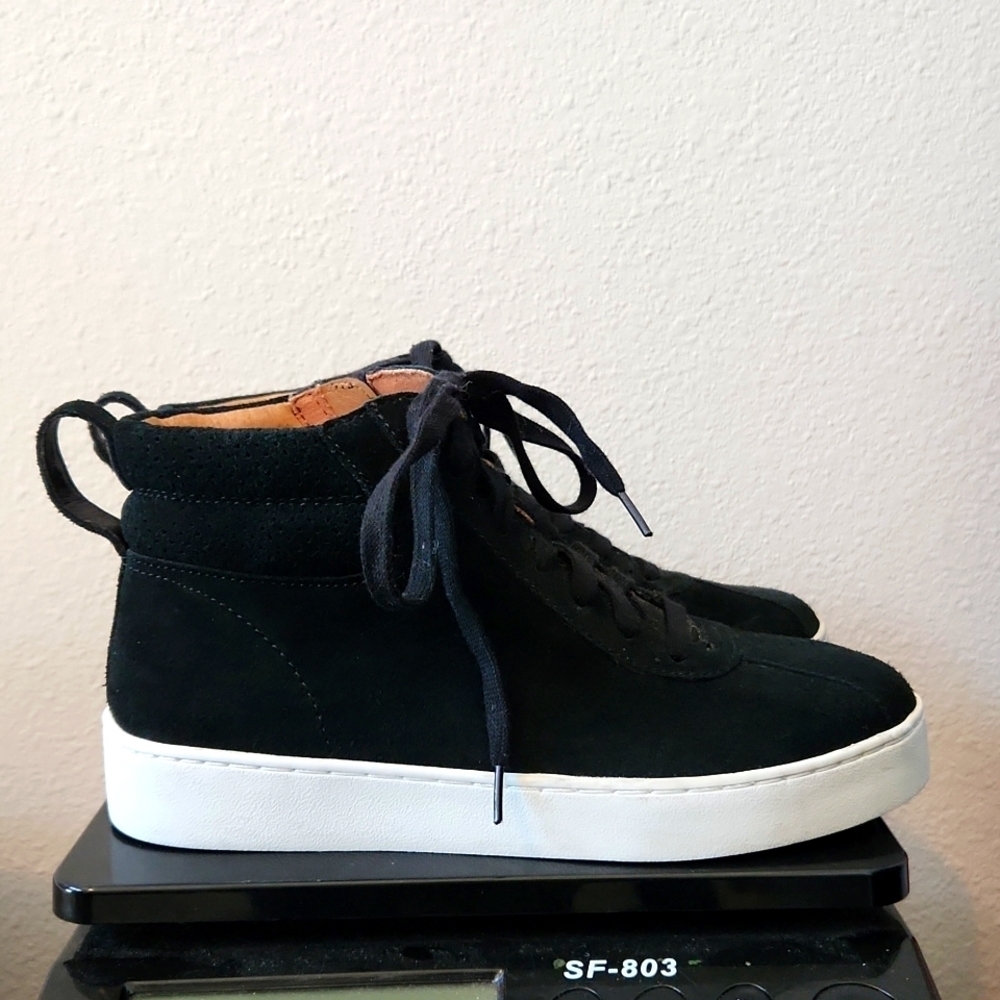 Vionic Jenning Suede Black High Top Sneakers - Picture 2 of 8